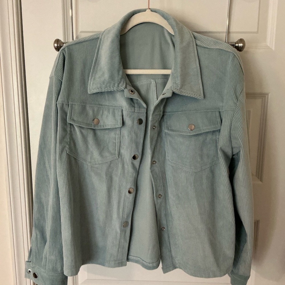Women's Light Blue Corduroy Jacket